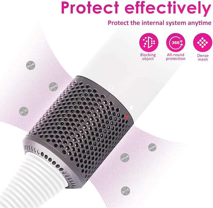 Upgraded Hair Dryer Filter Compatible with Dyson Supersonic HD01 HD03 HD08 Hair Dryer Attachment, Hair Dryer Outer Filter Repair Accessories with Filter Cleaning Brush(Metallic Gray) - Image 4
