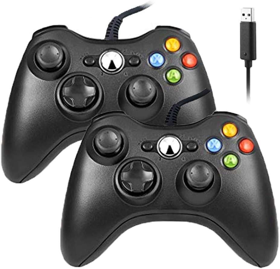 Reiso Xbox 360 Controller, 7.2 ft USB Wired PC Controller Compatible with Microsoft Xbox 360 & Slim 360 PC Windows (Black and Black) - Image 1