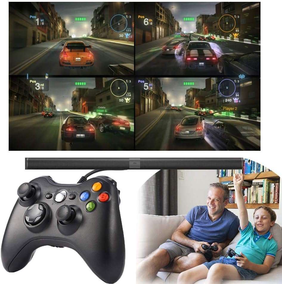 Reiso Xbox 360 Controller, 7.2 ft USB Wired PC Controller Compatible with Microsoft Xbox 360 & Slim 360 PC Windows (Black and Black) - Image 6