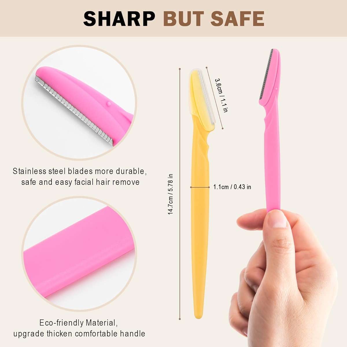 D 21 PCS Eyebrow Razor,Dermaplane Razor,Face Razors for Women and Men,Dermaplaning Tool for Face,3 Colors Facial Hair Shavers with Precision Cover,Facial Hair Remover for Women,Eyebrow Hair Trimmers - Image 2