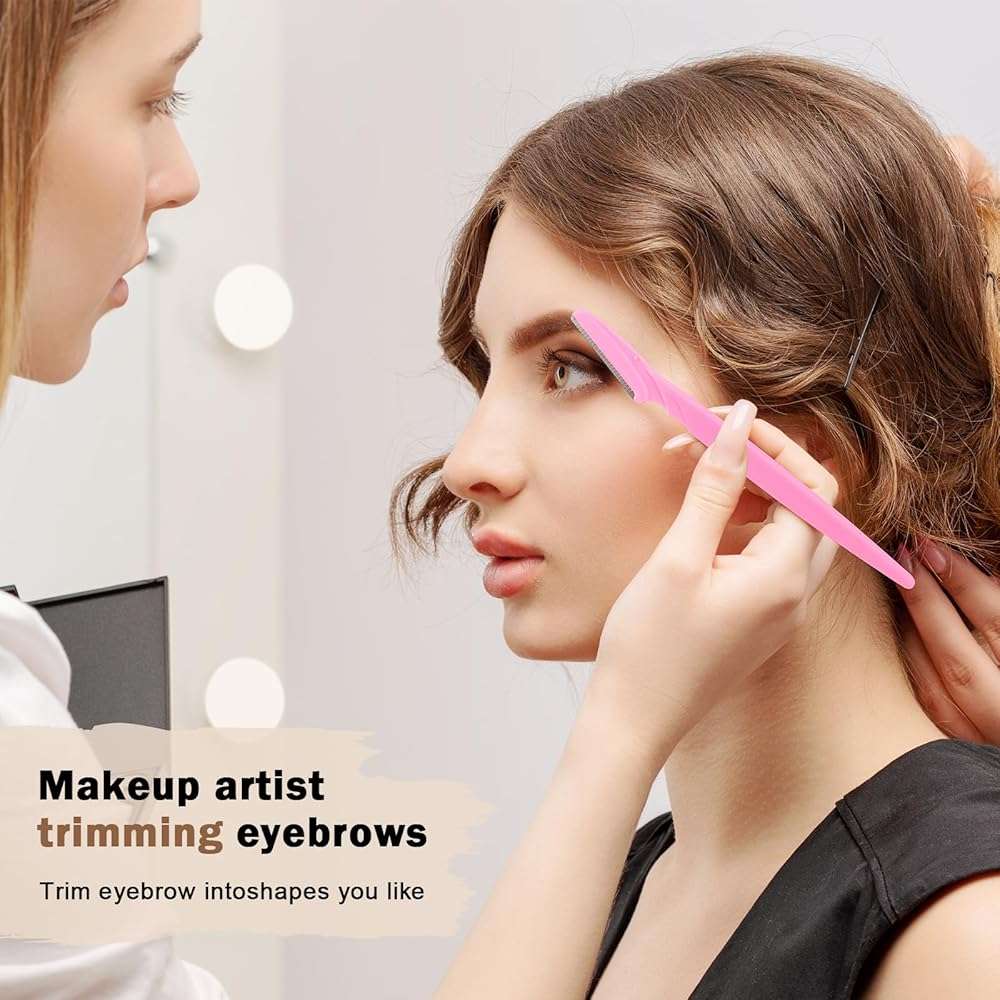 D 21 PCS Eyebrow Razor,Dermaplane Razor,Face Razors for Women and Men,Dermaplaning Tool for Face,3 Colors Facial Hair Shavers with Precision Cover,Facial Hair Remover for Women,Eyebrow Hair Trimmers - Image 7
