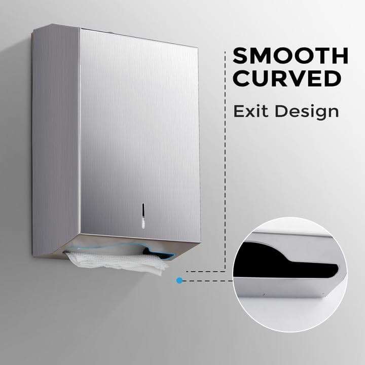 Paper Towel Dispenser Wall Mount - Multifold Trifold Paper Towel Dispensers, Large Capacity Stainless Steel Tissue Holder, Suitable for Bathrooms and Public Places - Image 3