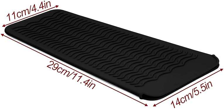 1Pack Silicone Heat Resistant Mat Pouch for Hair Straightener, Curling Iron, Flat Iron and Hot Hair Tools Black - Image 3