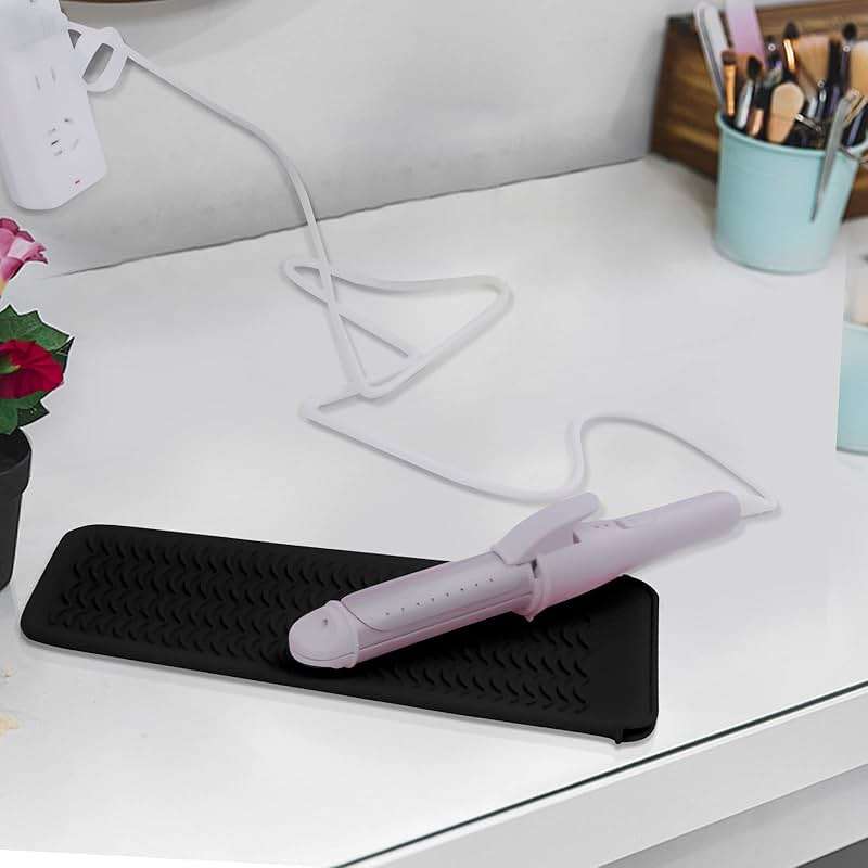 1Pack Silicone Heat Resistant Mat Pouch for Hair Straightener, Curling Iron, Flat Iron and Hot Hair Tools Black - Image 8