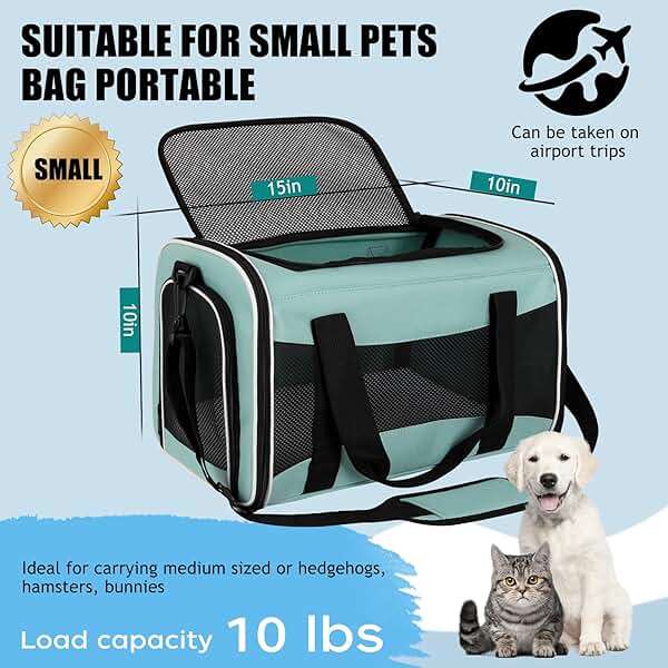 Yipincover, Cat Dog Carriers Soft-Sided, Pet Travel Carrier for Small Cats Dogs Under to15lbs, Soft-Solid Collapsible Carrier,(Medium,Green) - Image 4
