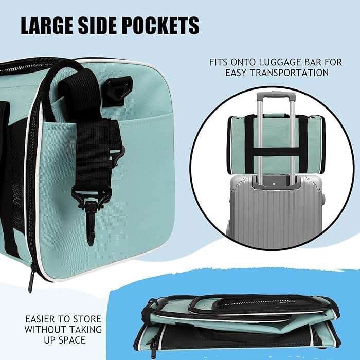 Yipincover, Cat Dog Carriers Soft-Sided, Pet Travel Carrier for Small Cats Dogs Under to15lbs, Soft-Solid Collapsible Carrier,(Medium,Green) - Image 7