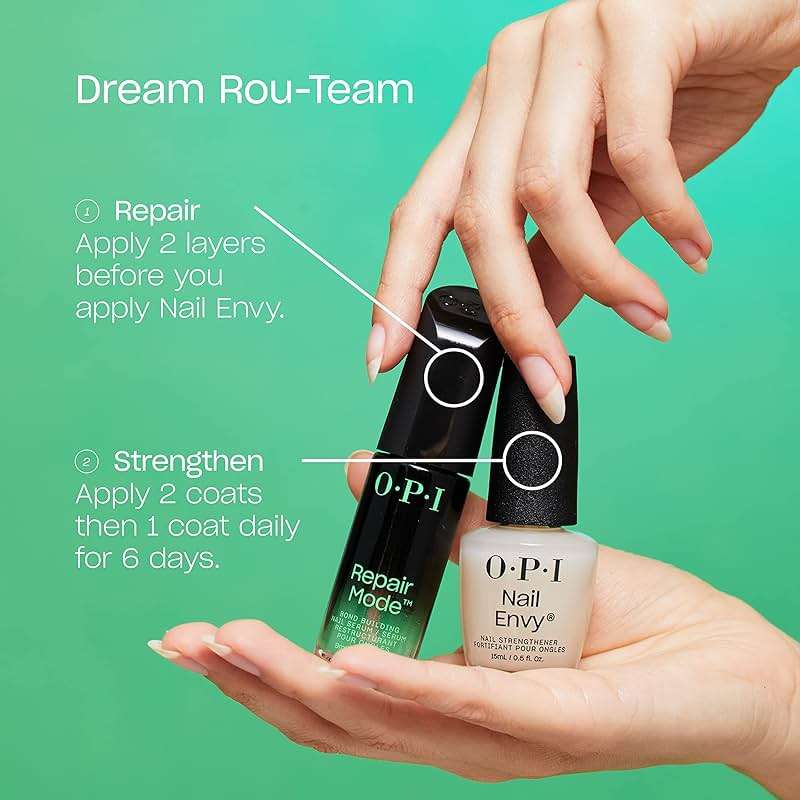 OPI Nail Envy Nail Strengthener | Clear & Opaque Crème Nail Polish Treatment | Strengthen Weak & Thin Nails - Image 6