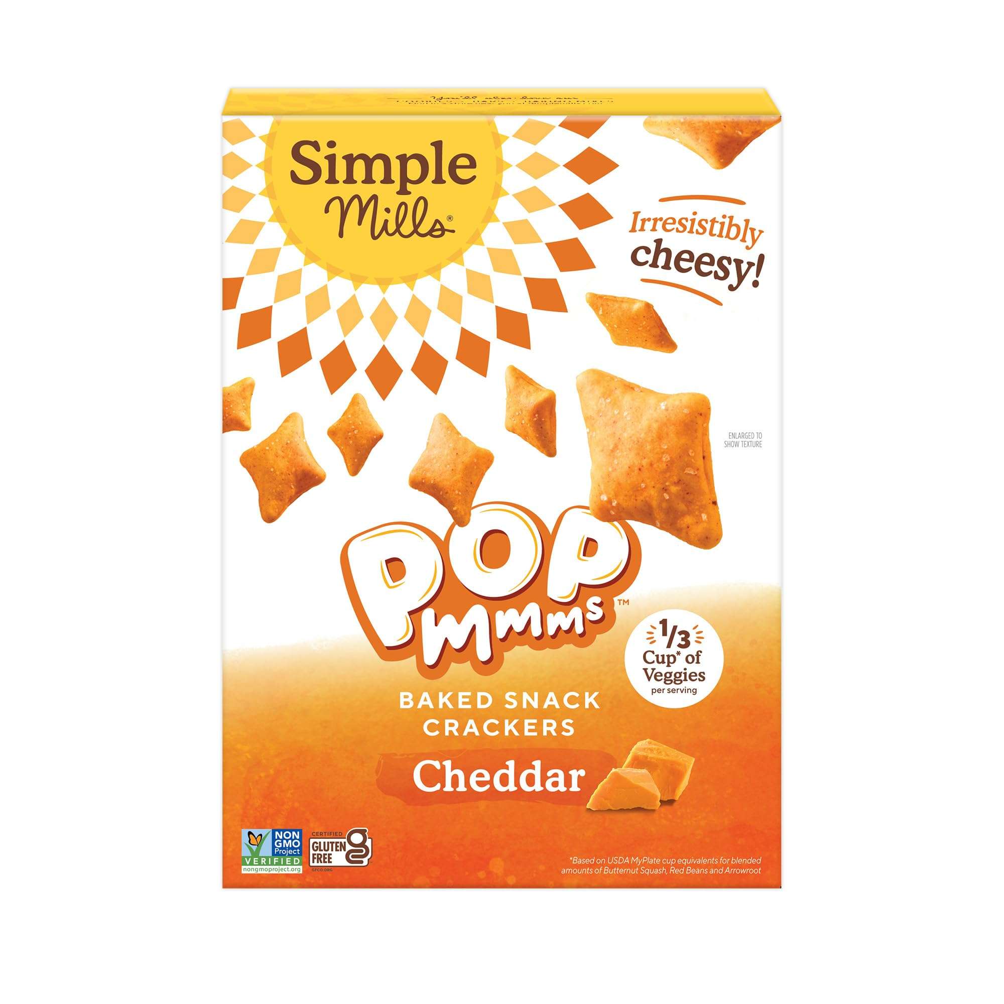 Simple Mills Pop Mmms Cheddar Baked Snack Crackers, Gluten Free, 4 Ounce (Pack of 1) - Image 1