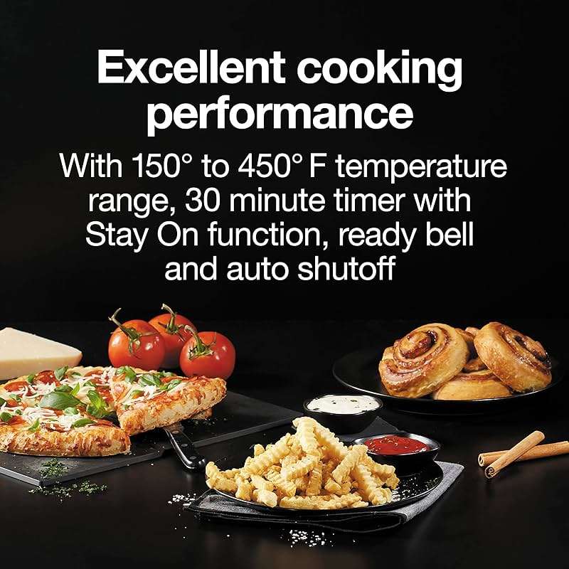 Proctor Silex Simply-Crisp Air Fryer Toaster Oven Combo with 4 Functions Including Convection, Air Fry, Bake & Broil, Fits 6 Slices or 12” Pizza, Auto Shutoff, Black (31275) - Image 7