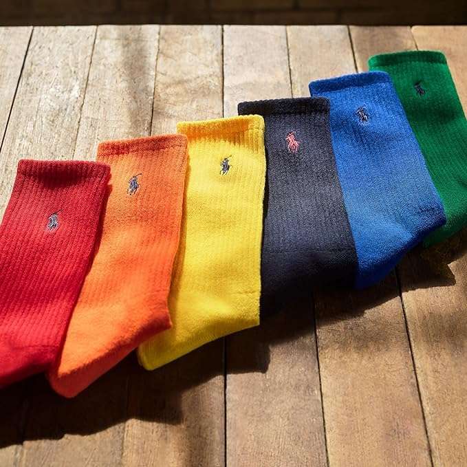 POLO RALPH LAUREN Men's Performance Crew Socks 6 Pack - Image 5
