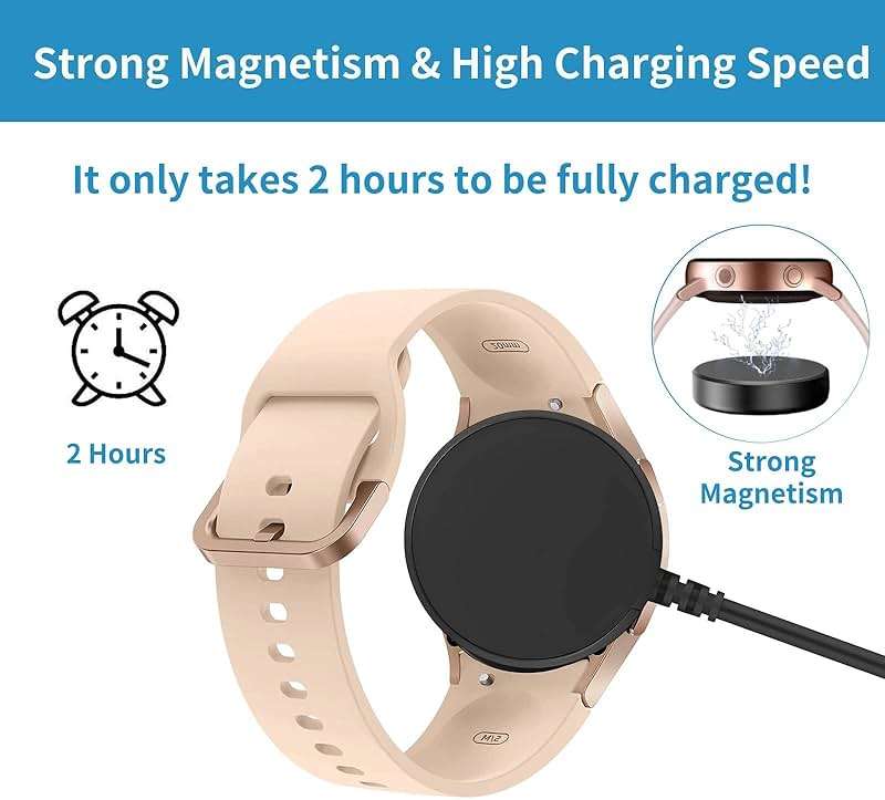 [2-Pack, 3.3ft] Charger Replacement for Samsung Galaxy Watch 8/8 Classic/7/6/6 Classic/5/5 Pro/Ultra/FE, Galaxy Watch 4/3/Active 2/Active Charger Fast Charging - Image 4