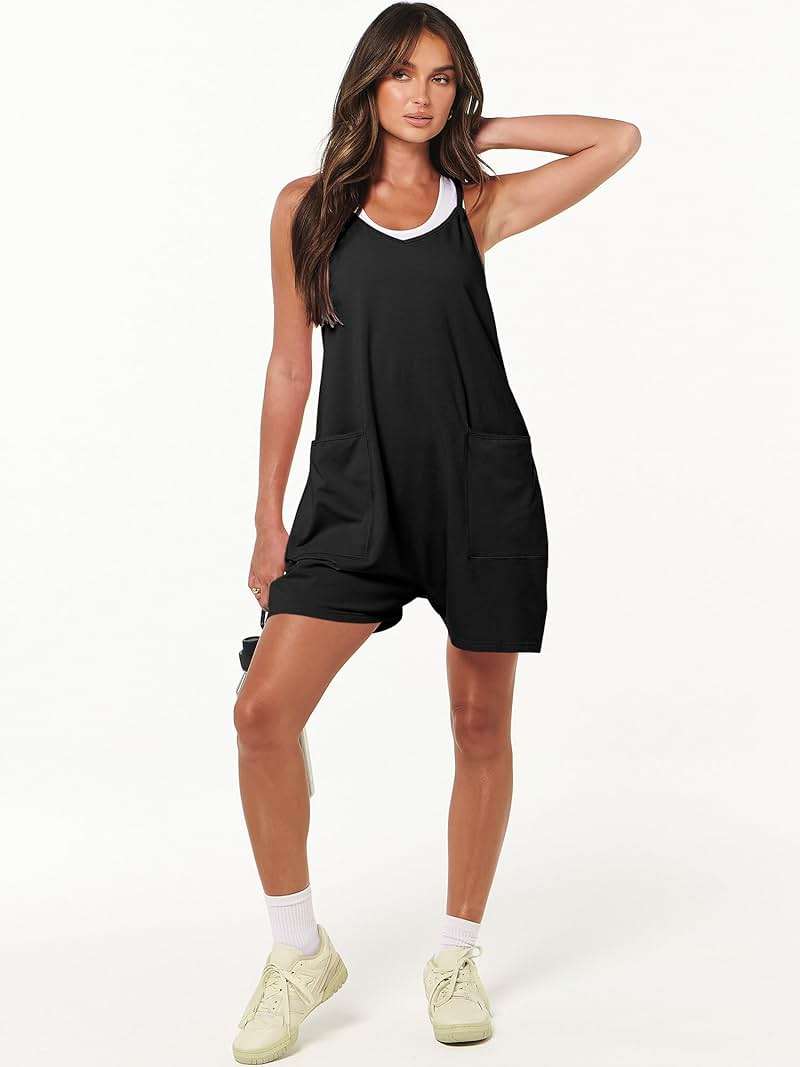 ANRABESS Womens Rompers Summer Casual Loose Sleeveless Overalls Spaghetti Strap Shorts Jumpsuit 2026 Beach Vacation Clothes - Image 3