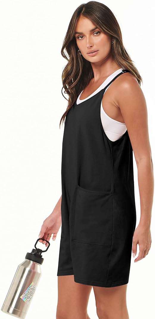 ANRABESS Womens Rompers Summer Casual Loose Sleeveless Overalls Spaghetti Strap Shorts Jumpsuit 2026 Beach Vacation Clothes - Image 5