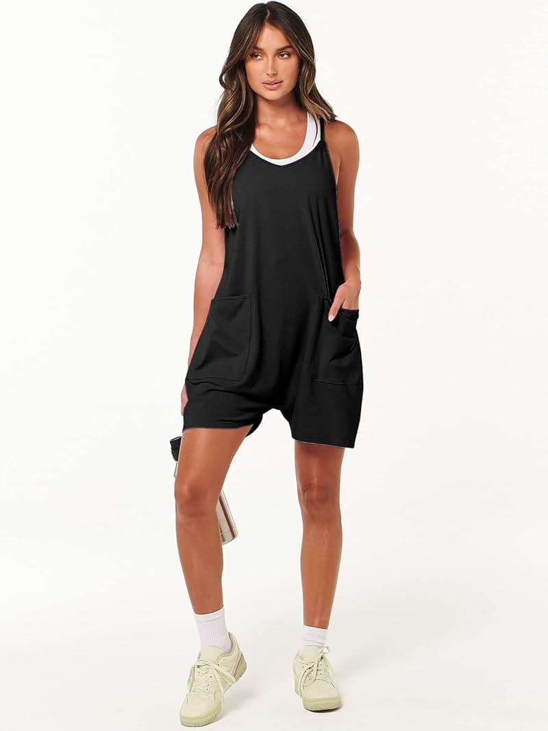 ANRABESS Womens Rompers Summer Casual Loose Sleeveless Overalls Spaghetti Strap Shorts Jumpsuit 2026 Beach Vacation Clothes - Image 7