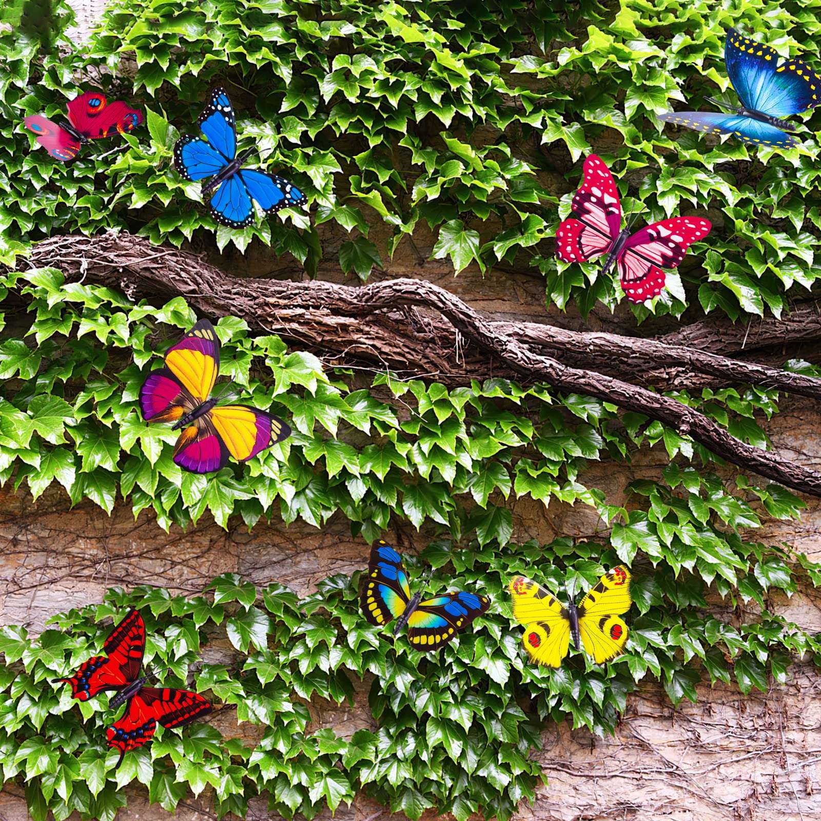 VGOODALL 50PCS Butterfly Garden Decorations, 11.8 inch Butterfly Stakes Ornaments Artificial Waterproof Butterflies for Flower Bouquet Outdoor Indoor Yard Art Patio Plant Pot Flower Bed Home Décor - Image 6