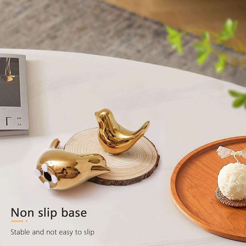 Notakia Gold Home Decor Small Birds Statues Modern Style Decorative Ornaments for Living Room Decor, Bedroom, Office Desktop, Cabinets (2Pcs Gold Birds) - Image 9