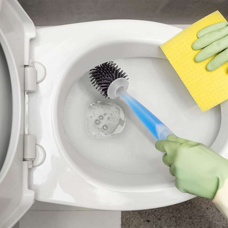 ToiletBuddies Toilet Brush & Plunger Set - Toilet Bowl Brush and Holder, Refillable Liquid Dispenser Brush - 2 in 1 Silicone Toilet Brush & Plunger Set for Bathroom - Image 2