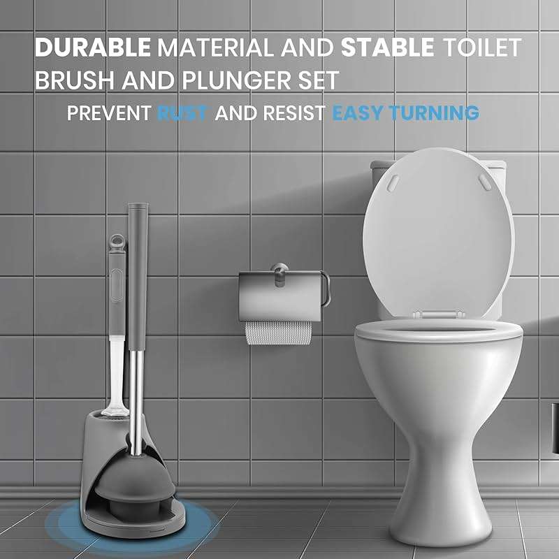 ToiletBuddies Toilet Brush & Plunger Set - Toilet Bowl Brush and Holder, Refillable Liquid Dispenser Brush - 2 in 1 Silicone Toilet Brush & Plunger Set for Bathroom - Image 7