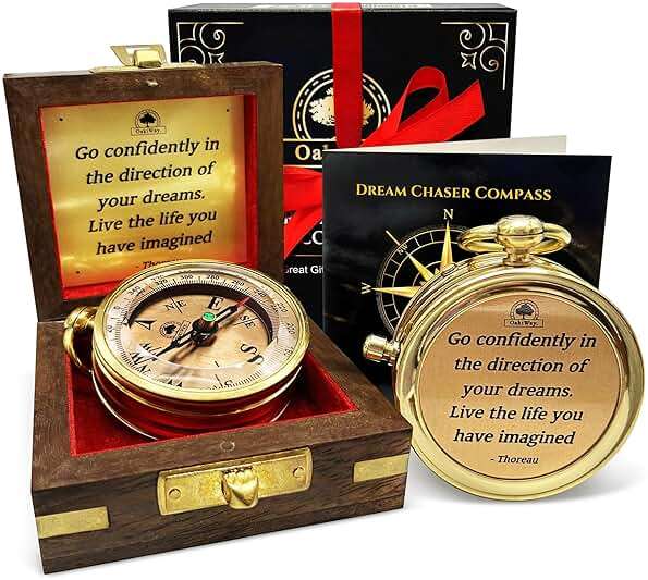 The Dream Chaser Compass - Go Confidently -2026 Unique Graduation Gifts for Him, College, High School, Cool Birthday Gift Idea for Son, Boys, Motivational Greeting Card Included - Image 1