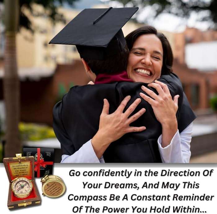 The Dream Chaser Compass - Go Confidently -2026 Unique Graduation Gifts for Him, College, High School, Cool Birthday Gift Idea for Son, Boys, Motivational Greeting Card Included - Image 3