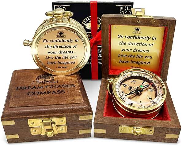 The Dream Chaser Compass - Go Confidently -2026 Unique Graduation Gifts for Him, College, High School, Cool Birthday Gift Idea for Son, Boys, Motivational Greeting Card Included - Image 9