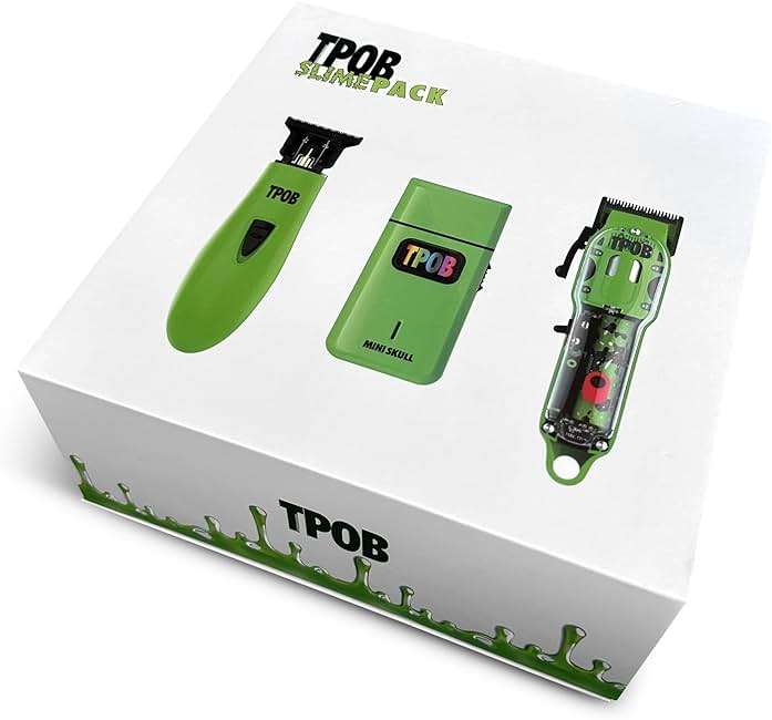 TPOB Slime 2 Barber Hair Clippers Trimmer Shaver Set for Men with Matte Green Case and X Fade Blade - Image 7