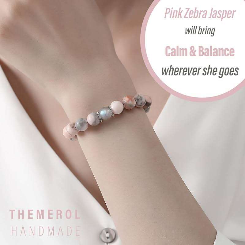 THEMEROL Handmade Natural Crystal Gifts for Mom/Aunt/Sister/Mommy to be/Godmother/Wife/Grandma-Love/Balance Meaningful Bracelet - Image 6