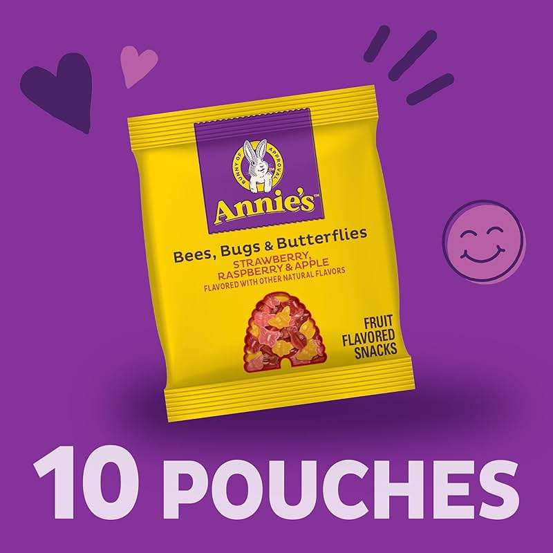 Annie's Organic Bees, Bugs, and Butterflies Fruit Flavored Snacks, 10 Pouches, 7 oz - Image 3