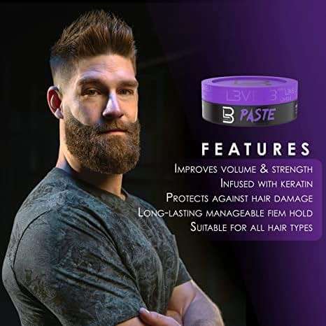 L3 Level 3 Hair Paste for Men - Long Lasting Hold Hair Styling Paste with Matte Finish - Adds Volume, Texture & Definition - Keratin Infused (Sample Powder Included) - Image 3