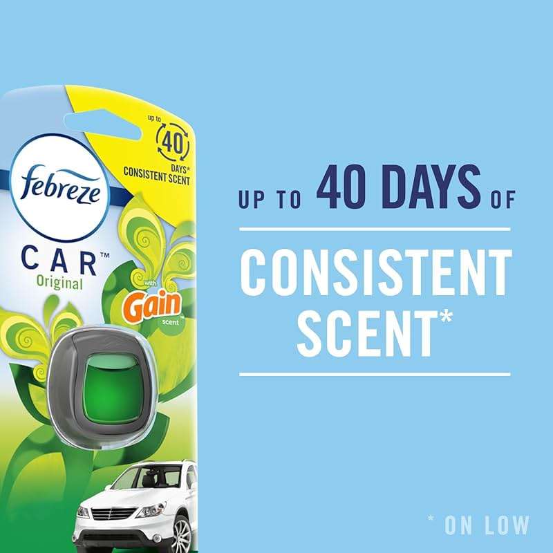 Febreze Odour-Fighting Auto Air Freshener, Car Vent Clip, Old Spice, 4ct - Image 3
