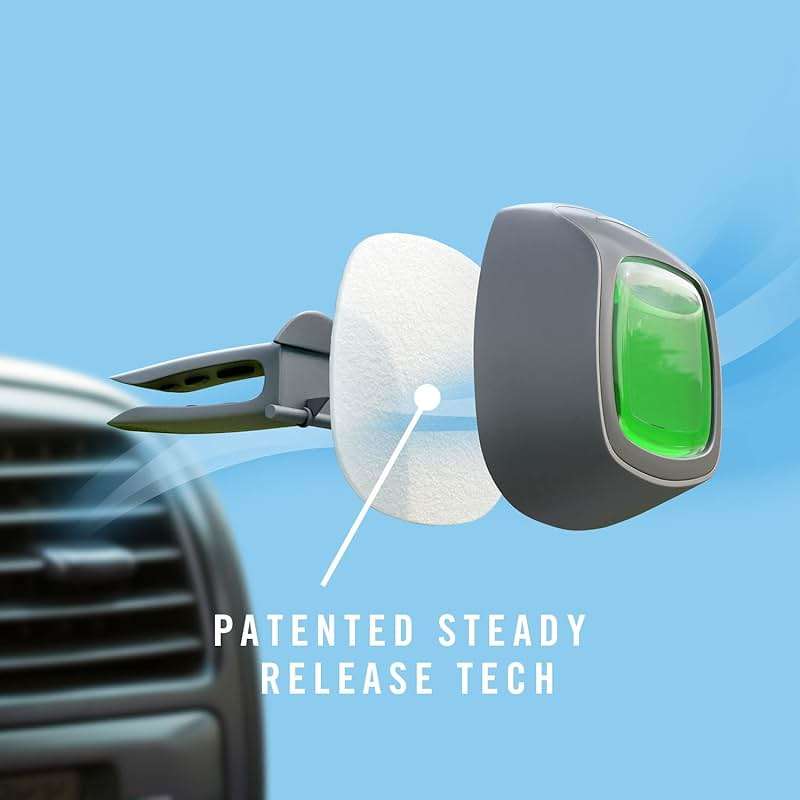 Febreze Odour-Fighting Auto Air Freshener, Car Vent Clip, Old Spice, 4ct - Image 4