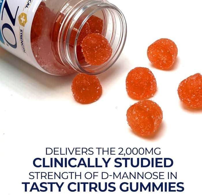 AZO D Mannose Urinary Tract Health Gummies, 40 Count, Clinical Strength 2000mg, Helps Cleanse, Flush & Protect, No.1 Pharmacist Recommended Brand, Vegan Tangy Citrus Blast Flavor, Non-GMO, Gluten Free - Image 5