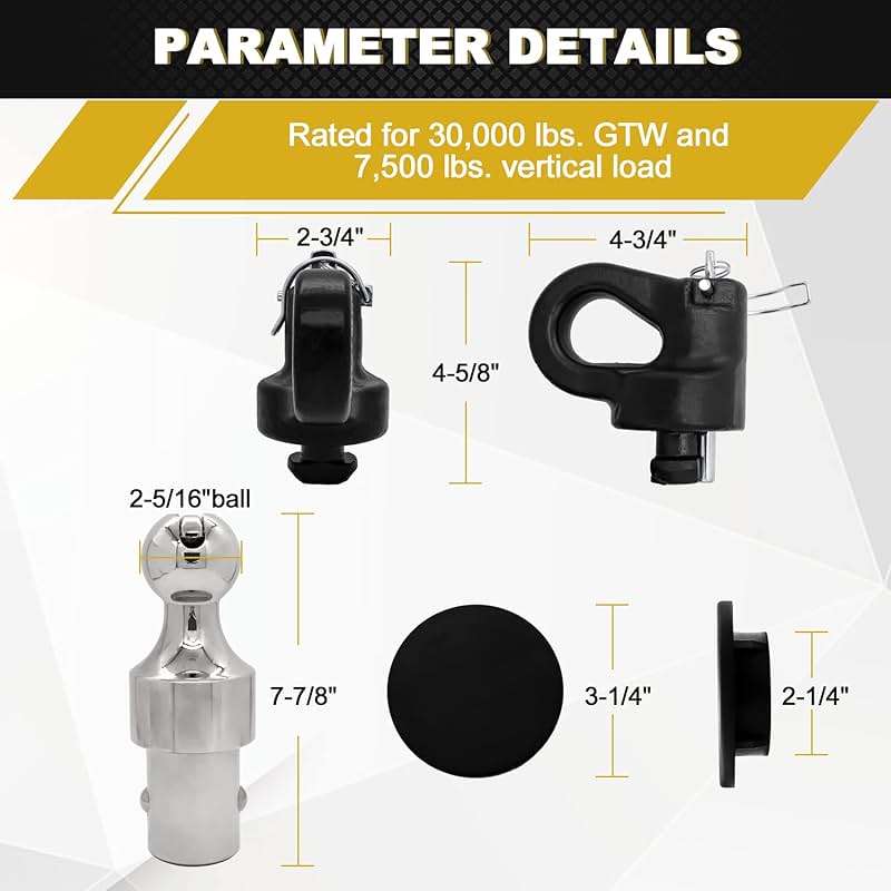 60692, Puck System Gooseneck Hitch Ball Kit, Compatible with 2013-2026 Ford F250 F350 F450, 2016-2026 Chevrolet Silverado, GMC Sierra & Nissan Titan XD, 38000 lbs GTW/ 9500 lbs VTW, 2-5/16 Inch Ball - Image 6