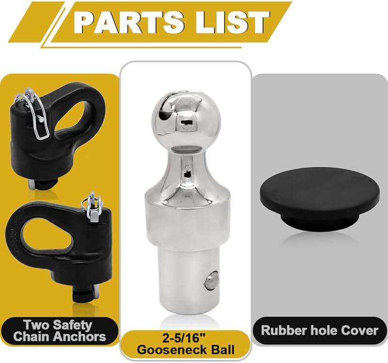 60692, Puck System Gooseneck Hitch Ball Kit, Compatible with 2013-2026 Ford F250 F350 F450, 2016-2026 Chevrolet Silverado, GMC Sierra & Nissan Titan XD, 38000 lbs GTW/ 9500 lbs VTW, 2-5/16 Inch Ball - Image 7