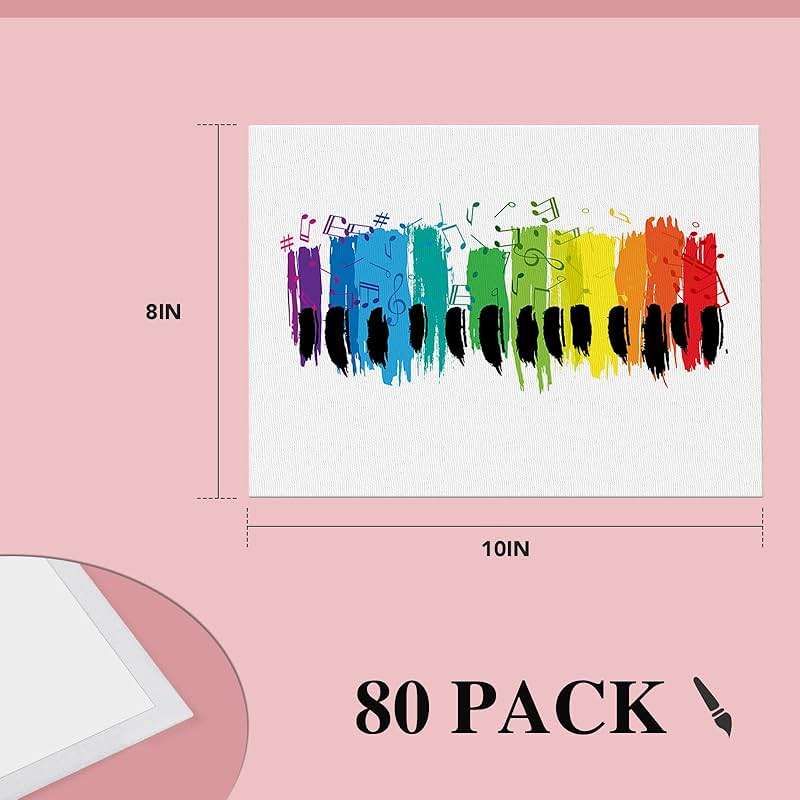 ESRICH 8x10 Canvas for Painting, 80 Pack Blank Painting Canvas, Primed Cotton Canvas Boards for Painting for Oil Paint, Watercolor, Acrylic Paint, Gouache and Tempera. - Image 2