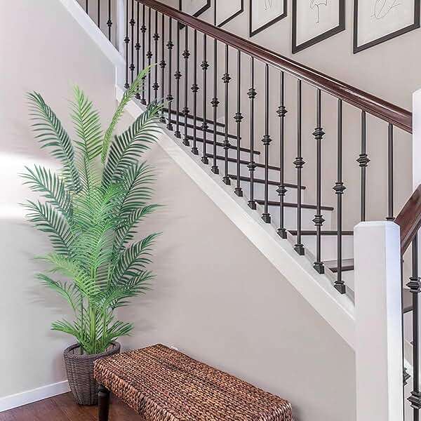 HAIHONG 6FT Artificial Palm Tree,Faux Areca Palm Plant with Real Touch Leaves and Adjustable Branches,Fake Tropical Palm Tree for Home Office Indoor Outdoor Modern Decoration - Image 6