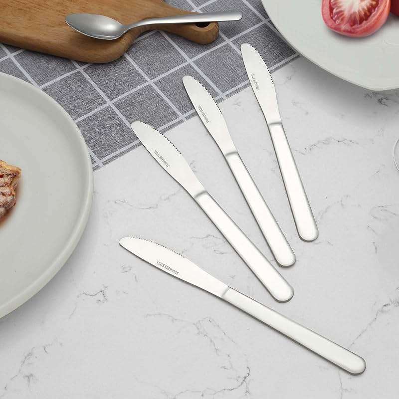 Funnydin 36 Pieces Dinner Knives Set, 8.1 Inches Table Knives Set, Durable Butter Knife, Food Grade Stainless Steel Dinner Knife, Cost-effective Silverware - Mirror Polished, Dishwasher Safe - Image 2