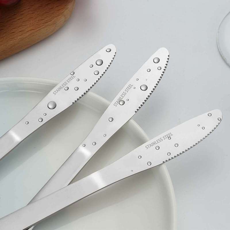 Funnydin 36 Pieces Dinner Knives Set, 8.1 Inches Table Knives Set, Durable Butter Knife, Food Grade Stainless Steel Dinner Knife, Cost-effective Silverware - Mirror Polished, Dishwasher Safe - Image 4