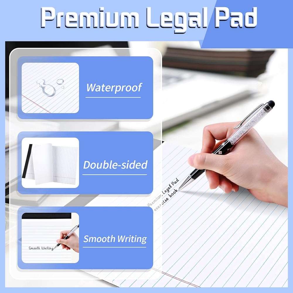 2 Pack Legal Pads Refills Note Pads, Writing Pads 8.5 x 11 Inches, Memo Pads Lined Writing Note Pads, Letter Size Legal Pad Wide Ruled Lined Pads Legal Rule for School Office(30 Sheet per Pads) - Image 3