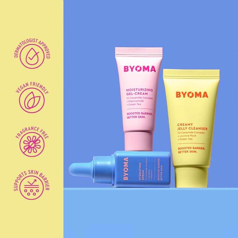 BYOMA So Hydrating Set - Barrier Repair Skincare Set - Creamy Jelly Cleanser, Hydrating Face Serum & Ceramide Face Moisturizer for Dry Skin - Anti Wrinkle, Alcohol Free Skin Care - 30ml, 15ml, 15ml - Image 6