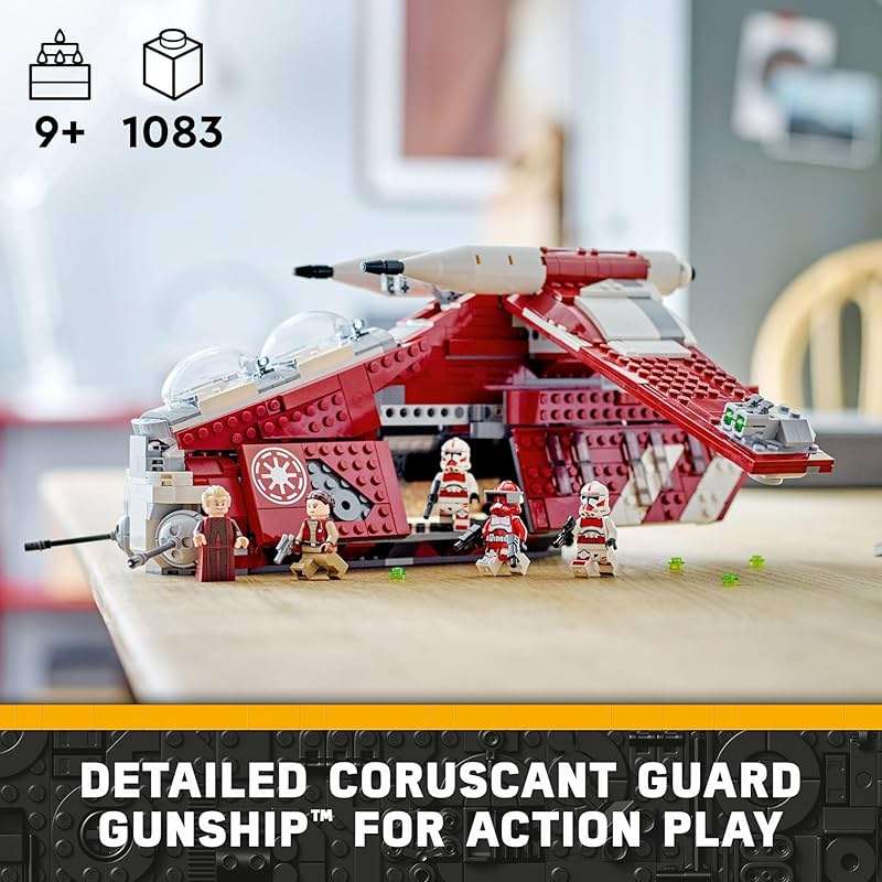 LEGO Star Wars: The Clone Wars Coruscant Guard Gunship - Buildable Star Wars Toy for 9 Year Olds - Gift Idea for Fans - Includes 3 Clone Trooper Minifigures - 75354 - Image 2