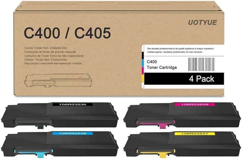 VersaLink C400/C405 High Capacity Toner Cartridge (4 Pack, 1BK/1C/1M/1Y) - 106R03536 106R03538 106R03539 106R03537 Toner Replacement for Xerox VersaLink C400 C400D C400DN C405 C405DN Printer - Image 1