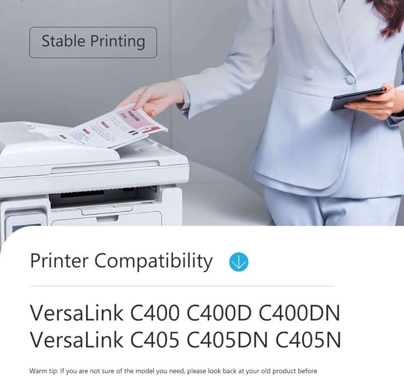 VersaLink C400/C405 High Capacity Toner Cartridge (4 Pack, 1BK/1C/1M/1Y) - 106R03536 106R03538 106R03539 106R03537 Toner Replacement for Xerox VersaLink C400 C400D C400DN C405 C405DN Printer - Image 2
