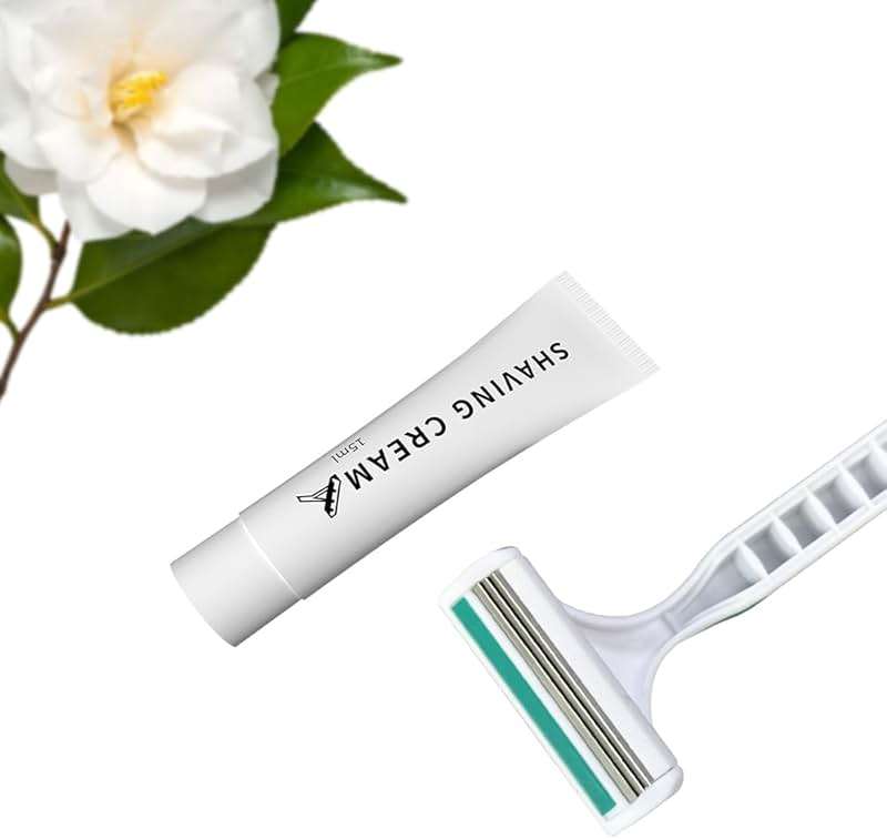 50 Pack Shave kit in Bulk 3 Blades Shave Disposable Razor with Protective Cap 12g Cream Individually Wrapped Paper Box for Hotel,Airbnb, Homeless,Shelter Camping Travel On The Go - Image 2