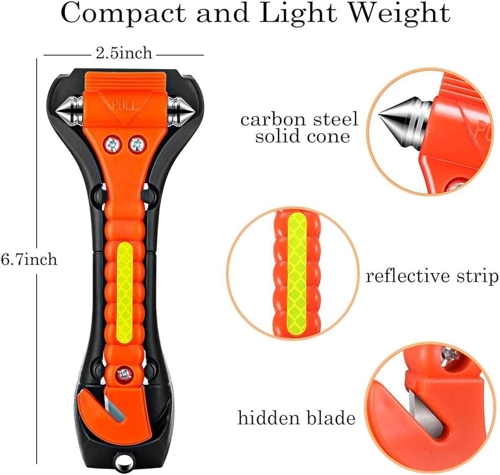 OUCPC 10 Pack Car Safety Hammer, Auto Emergency Escape Tool Car Window Glass Breaker and Seat Belt Cutter for Family Rescue, Car Life Saving Survival Kit - Image 3