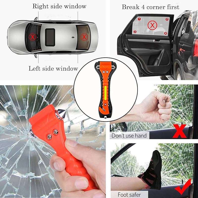 OUCPC 10 Pack Car Safety Hammer, Auto Emergency Escape Tool Car Window Glass Breaker and Seat Belt Cutter for Family Rescue, Car Life Saving Survival Kit - Image 7