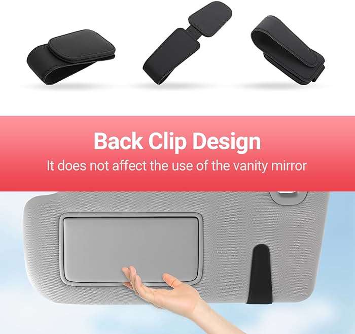 KanSmart Sunglass Holder for Car Sun Visor, Magnetic Sunglasses Clip, Leather Glasses Eyeglass Holder and Ticket Card Clip, Auto Interior Accessories Universal for Car SUV Truck Pickup -Black - Image 6