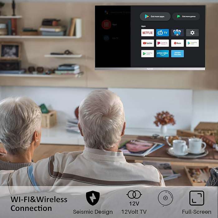 SYLVOX 32 Inch TV 12 Volt Smart TV FHD 1080P Digital Video Disc Player Built-in ARC CEC WiFi Wireless Connection Support, Suitable for RV Camper Kitchen Bedroom Boat(Limo Series),Black - Image 5