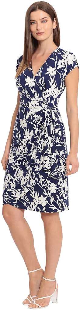 Maggy London Womens Printed Matte Jersey Wrap - Image 1