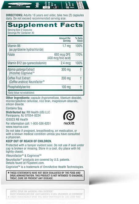 NEURIVA Ultra Brain Supplements for Memory and Focus, Phosphatidylserine, Cognivive, Neurofactor, Folic Acid, Vitamin B12 & Vitamin B6, 60 Count Capsules - Image 14